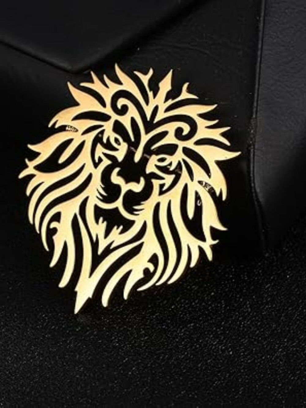 Large Sized Gold Color Lion King Brooch Lapel Pin Statement Jewelry NEW
